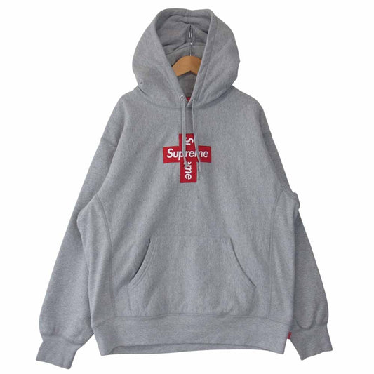 Supreme シュプリーム 20AW Cross Box Logo Hooded Sweatshirt  グレー系 M【美品】【中古】