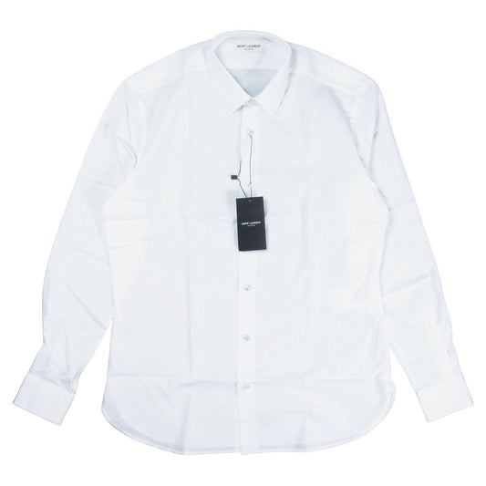 SAINT LAURENT サンローラン 536096 Y217W 国内正規品 プレーン 長袖 シャツ ホワイト系 38【新古品】【未使用】【中古】