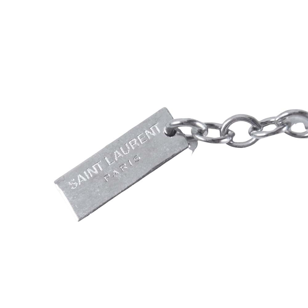 SAINT LAURENT サンローラン ロゴ チャーム シルバー ブレスレット シルバー系【極上美品】【中古】