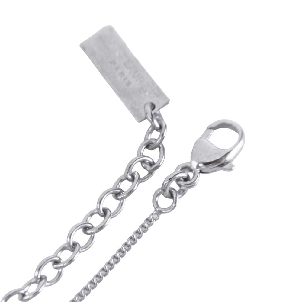 SAINT LAURENT サンローラン ロゴ チャーム シルバー ブレスレット シルバー系【極上美品】【中古】