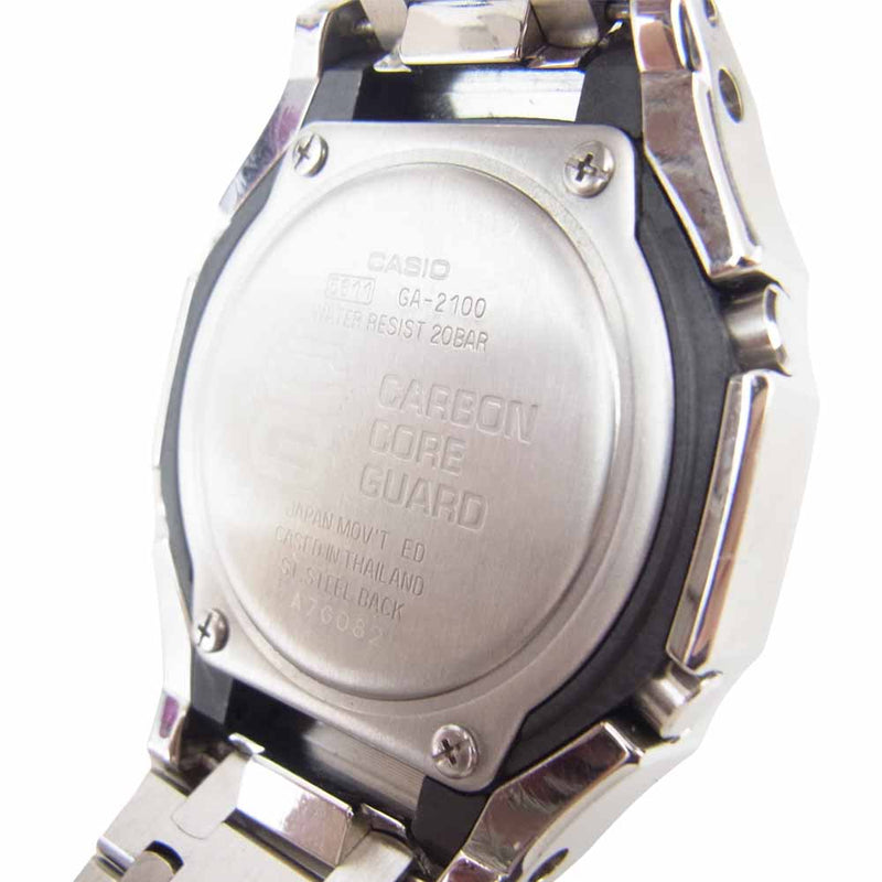 G-SHOCK ジーショック GA-2100 メタルパーツ カスタム カシオーク デジアナ 腕時計 リストウォッチ シルバー系【中古】