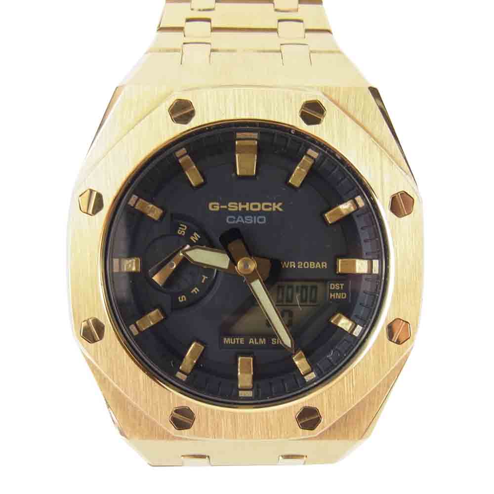 G-SHOCK ジーショック GA-2100TH メタルパーツ カスタム カシオーク デジアナ 腕時計 リストウォッチ ゴールド系【中古】