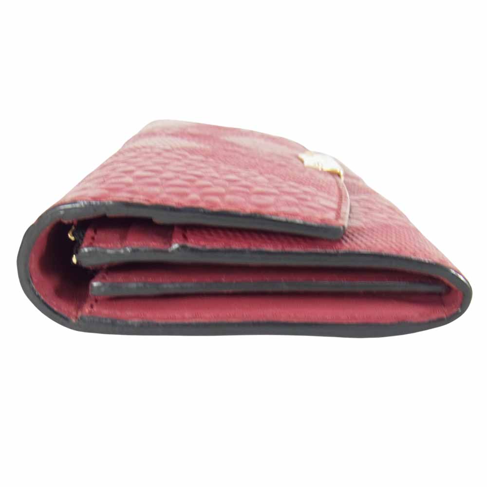 BURBERRY バーバリー 型押し 長財布 レッド系【中古】