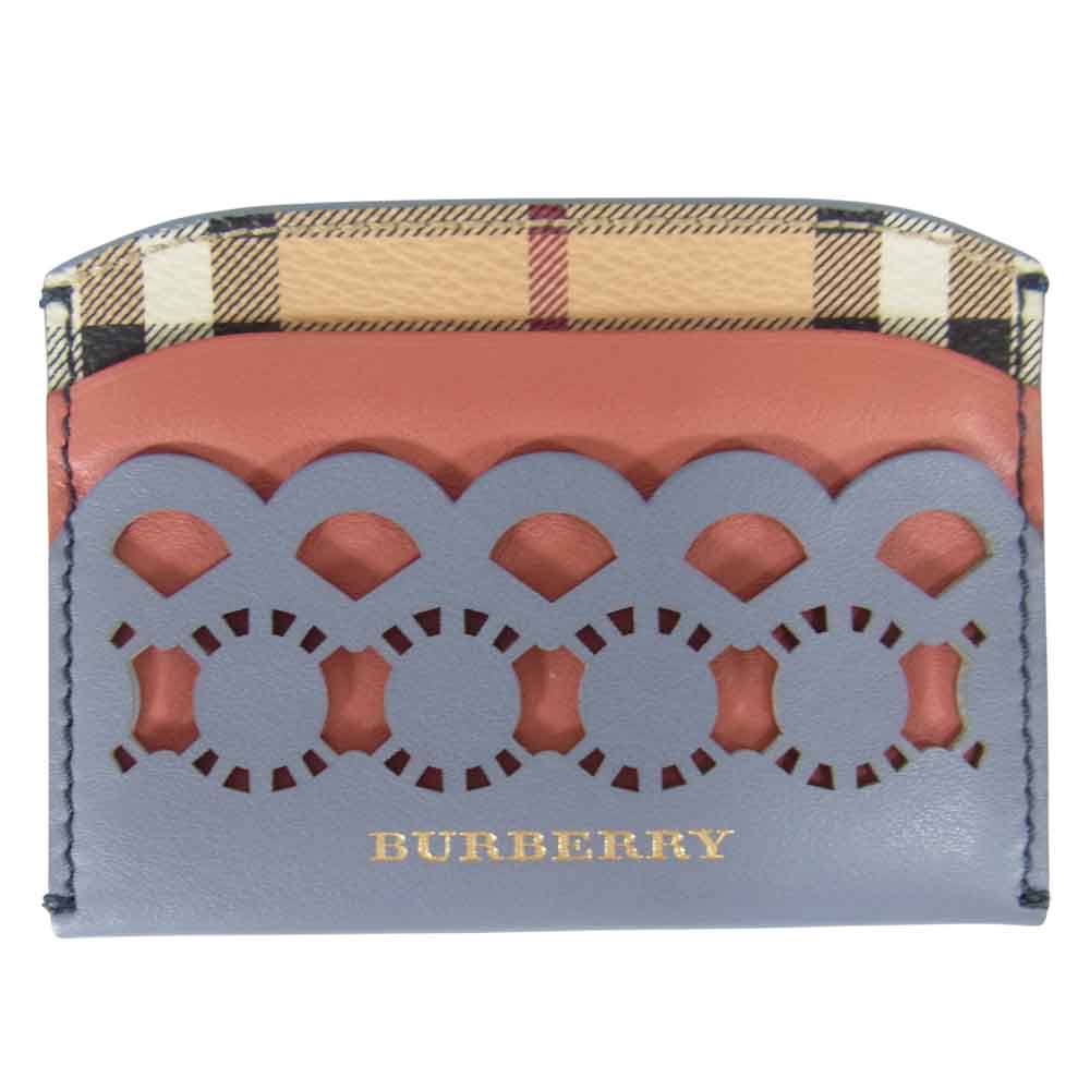 BURBERRY バーバリー 国内正規品 バーバリー・ジャパン イタリア製 カットワーク ノバチェック カード ケース  マルチカラー系【中古】