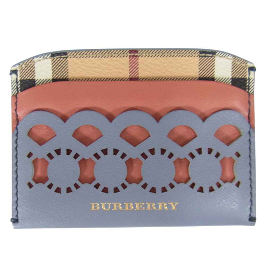 BURBERRY バーバリー 国内正規品 バーバリー・ジャパン イタリア製 カットワーク ノバチェック カード ケース  マルチカラー系【中古】