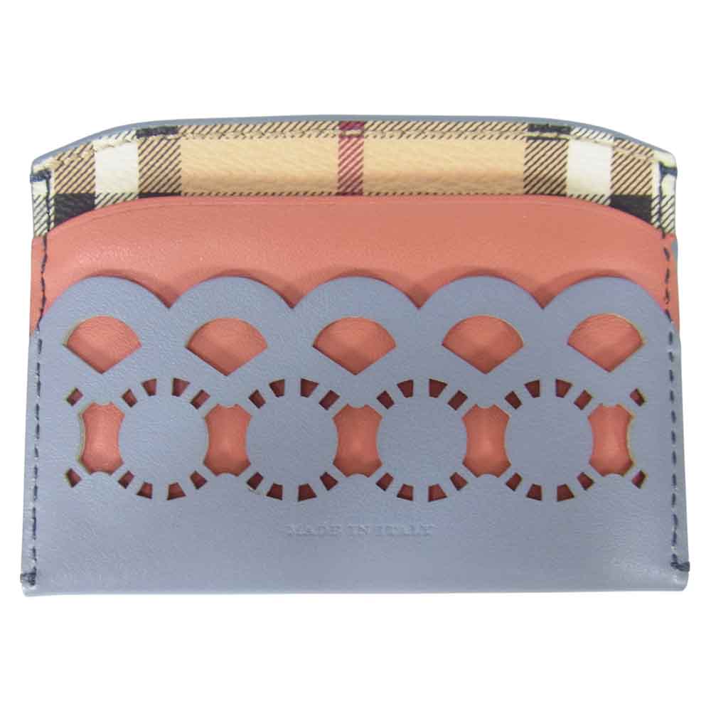 BURBERRY バーバリー 国内正規品 バーバリー・ジャパン イタリア製 カットワーク ノバチェック カード ケース  マルチカラー系【中古】