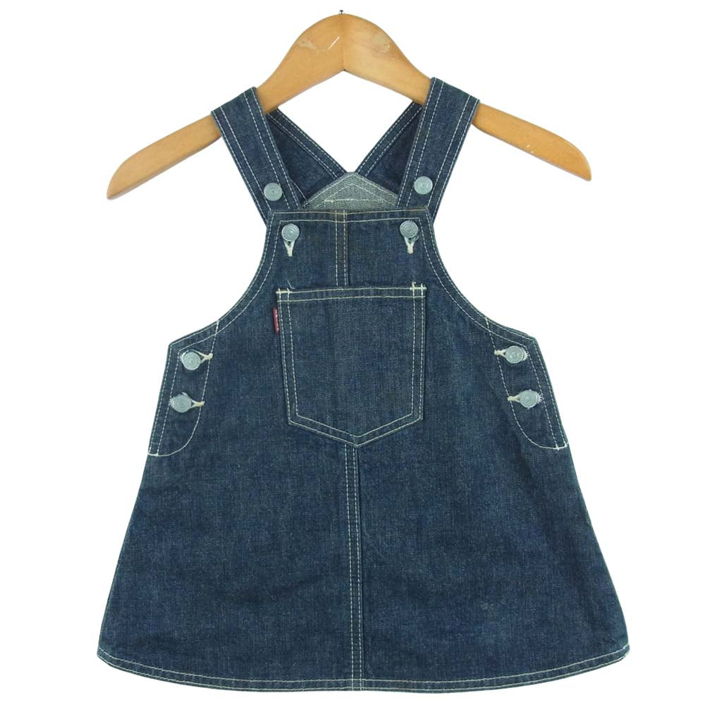 EVISU エヴィス KIDS キッズ 子供用 デニム コットン ワンピ ワンピース 日本製 インディゴブルー系 2【中古】