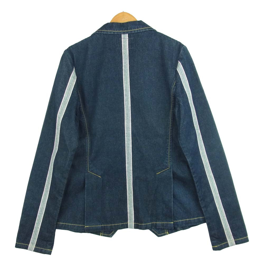 EVISU エヴィス donna エヴィスドンナ ストレッチ デニム テーラード ジャケット インディゴブルー系 L【中古】