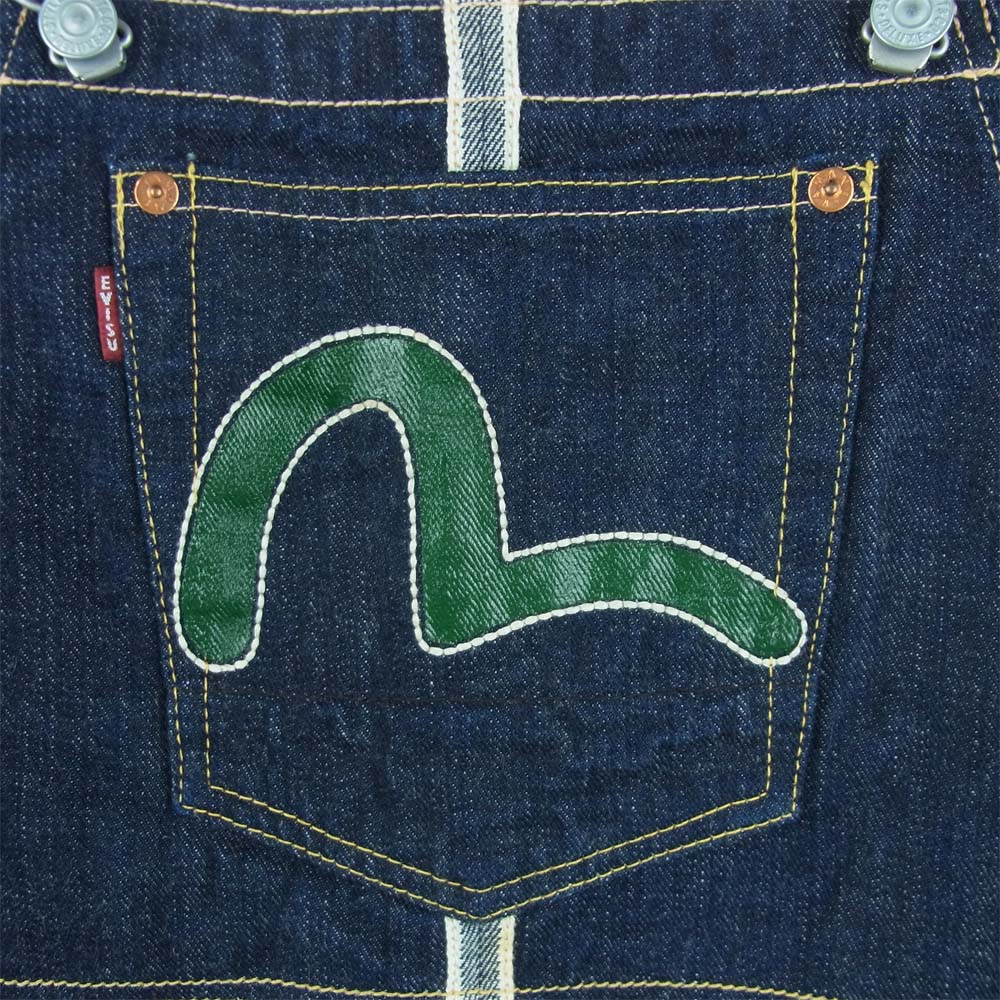 EVISU エヴィス evisu donna エヴィスドンナ ストレッチ デニム ワンピ ワンピース インディゴブルー系 L【美品】【中古】