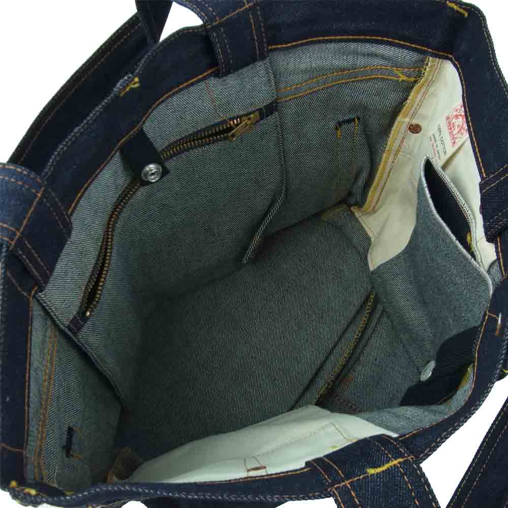 EVISU エヴィス 0232 ジーパン型 デニム トート バッグ インディゴブルー系 ONE【新古品】【未使用】【中古】