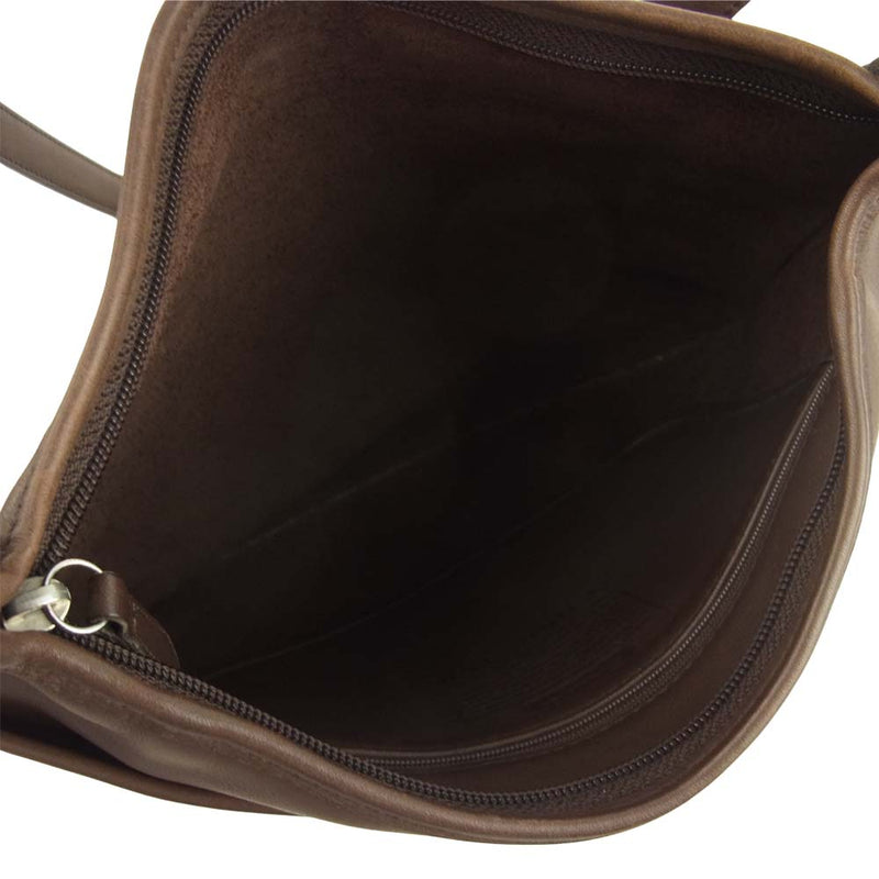 COACH コーチ B0P-9146 Saddle Soho Hippie Zip Slim Vintage 9146 Brown Leather Shoulder Bag レザー ショルダー バッグ ブラウン系【中古】