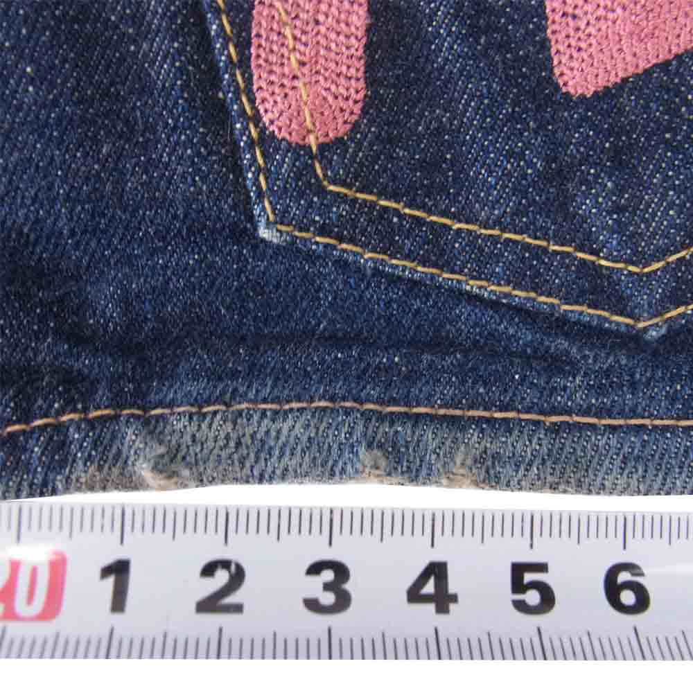 EVISU エヴィス × siotani brothers 塩谷兄弟 マルチポケット カモメステッチ デニム インディゴブルー系 28【中古】