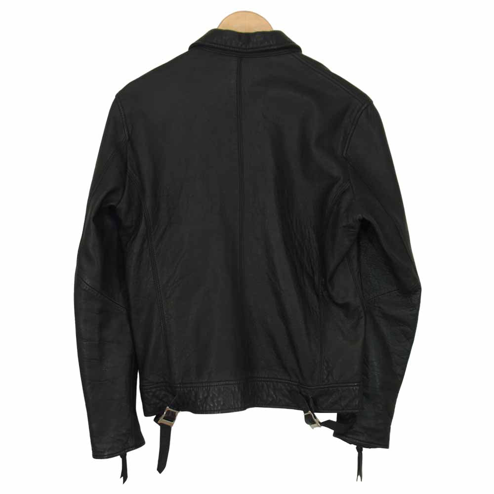 nano universe ナノユニバース ラムレザー シングル ライダース ジャケット ブラック系 M【中古】