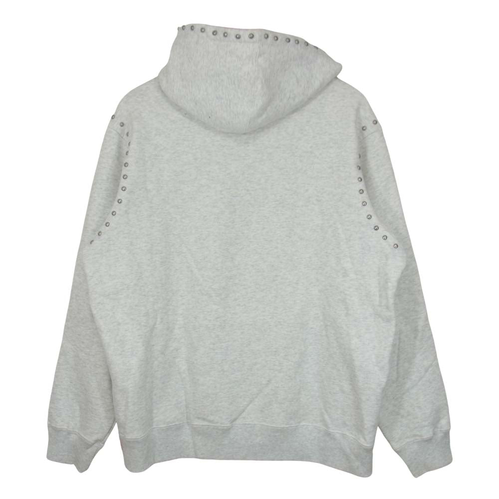 Supreme シュプリーム 18AW Studded Hooded Sweatshirt スタッズ フーディー プルオーバー グレー系 M【中古】