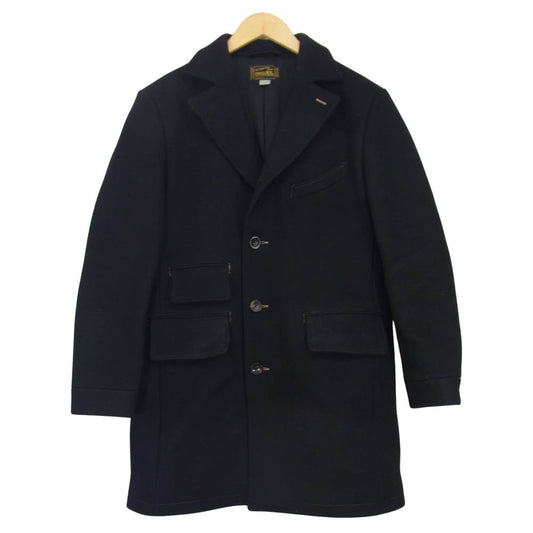 ORGUEIL オルゲイユ OR-4023C Heavy Meltan Chesterfield Coat ヘビー メルトン チェスター フィールド コート ブラック系 38【美品】【中古】