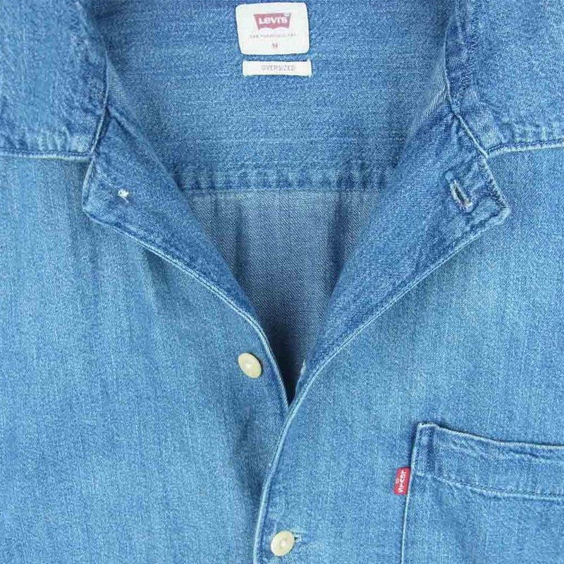 Levi's リーバイス パッチワーク デニム 長袖 シャツ コットン スリランカ製 インディゴブルー系 M【中古】