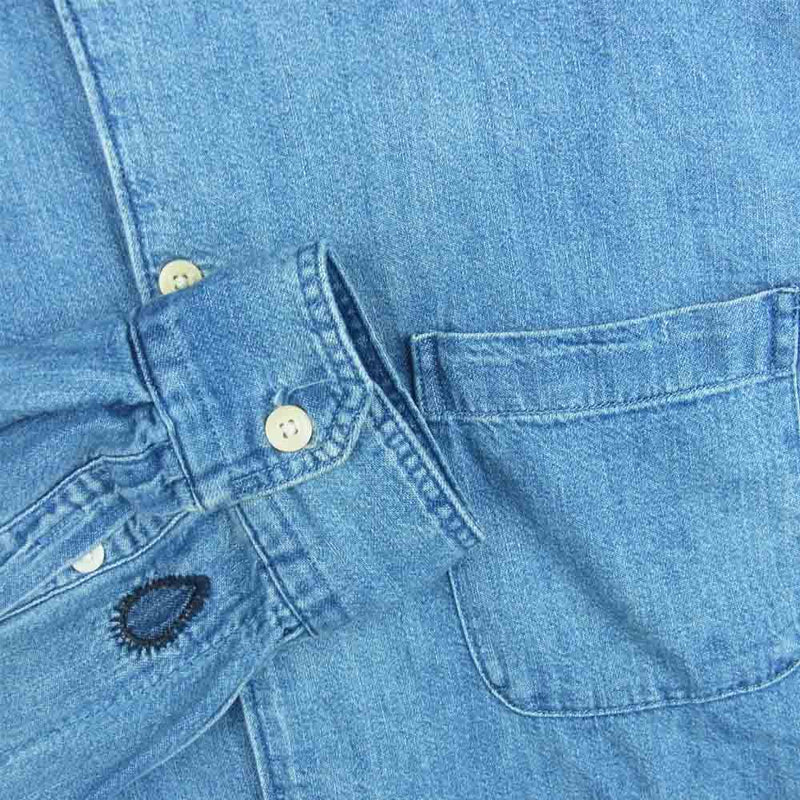 Levi's リーバイス パッチワーク デニム 長袖 シャツ コットン スリランカ製 インディゴブルー系 M【中古】