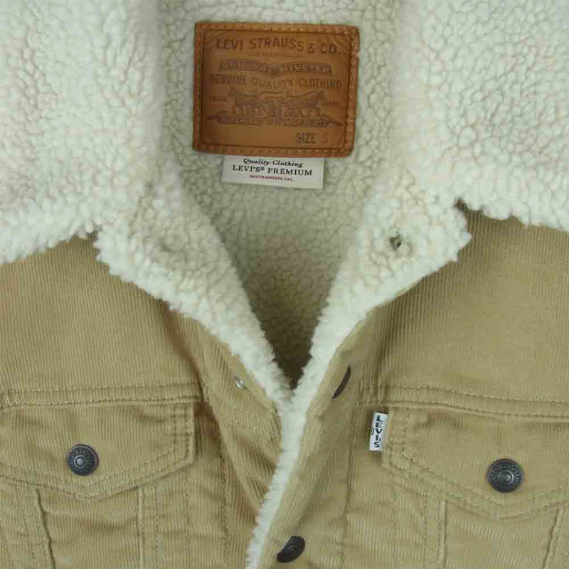 Levi's リーバイス 16365-0066 TYPE 3 SHERPA TRUCKER タイプ 3 シェルパ トラッカー コーデュロイ 裏ボア ジャケット ライトブラウン系 S【美品】【中古】