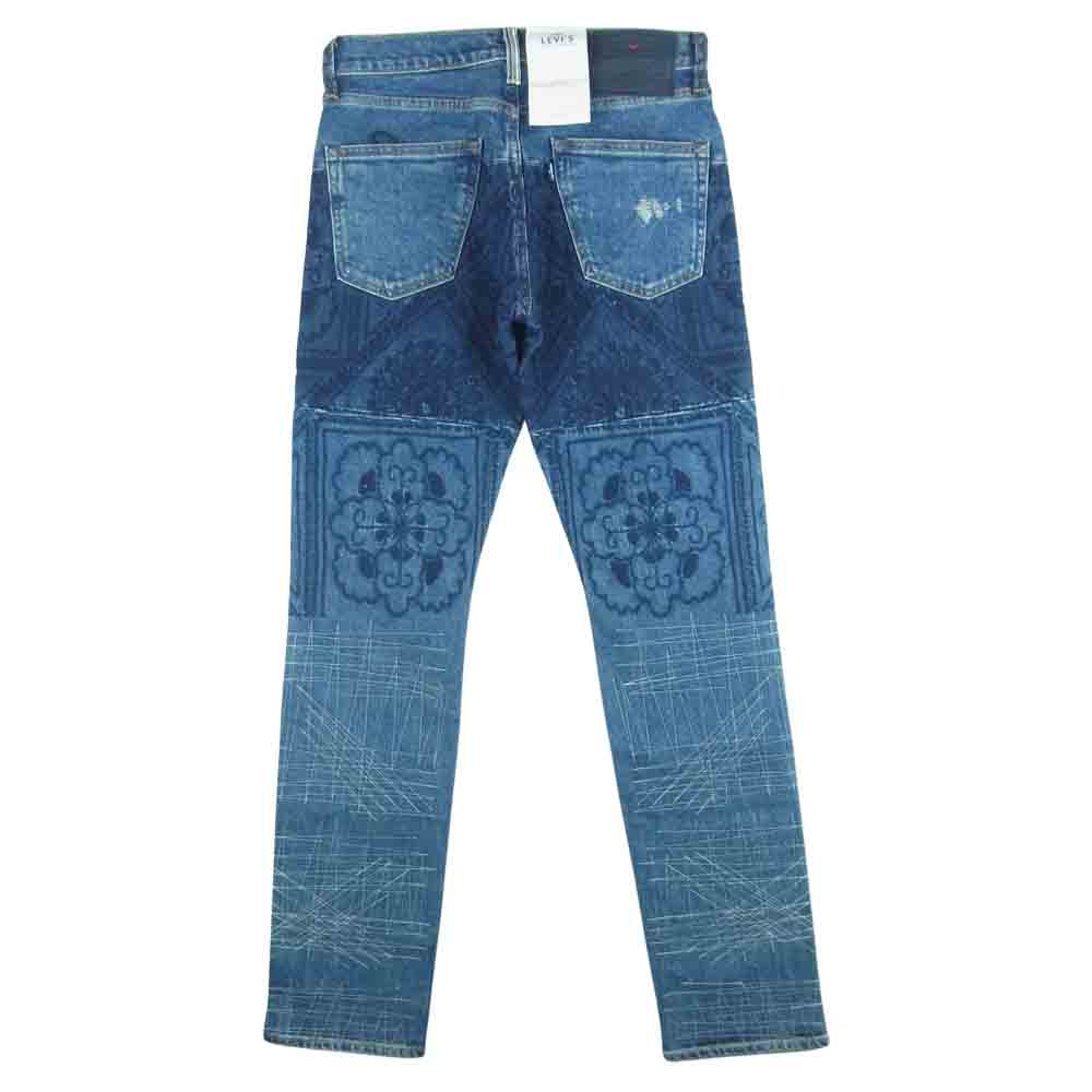 Levi's リーバイス 56497-0023 made&crafted メイドアンドクラフテッド 511 スリム ダメージ 加工 刺繍 デニム パンツ インディゴブルー系 W29 L32【極上美品】【中古】