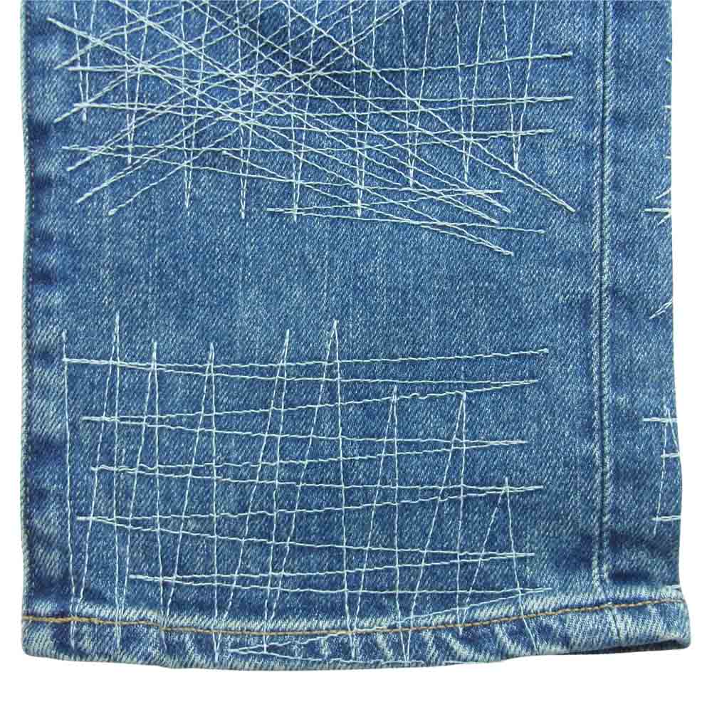 Levi's リーバイス 56497-0023 made&crafted メイドアンドクラフテッド 511 スリム ダメージ 加工 刺繍 デニム パンツ インディゴブルー系 W29 L32【極上美品】【中古】