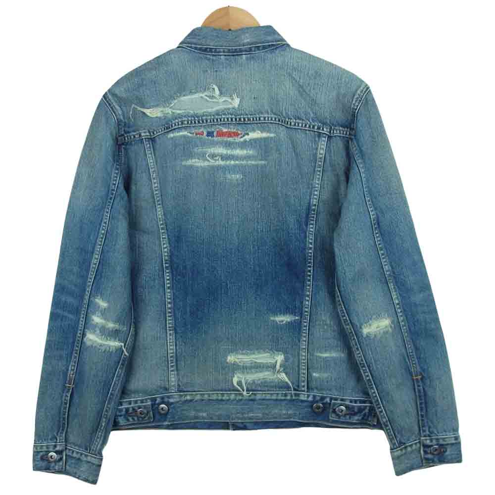 Levi's リーバイス 67485-0011 made&crafted メイドアンドクラフテッド TYPE III TRUCKER JACKET ダメージ リペア 加工 デニム トラッカー ジャケット インディゴブルー系 M【美品】【中古】
