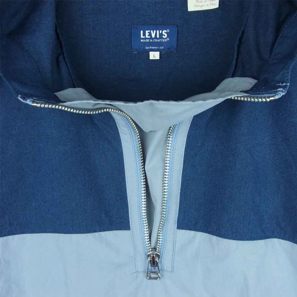 Levi's リーバイス 84570-0000 made&crafted メイドアンドクラフテッド フーデット ポップ オーバー アノラック パーカー インディゴブルー系 L【美品】【中古】