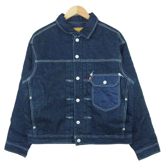 Levi's RED リーバイスレッド A0121-0000 LR QUILT TYPE I TRUCKER BLUE OX RINSE キルト デニム ジャケット インディゴブルー系 S【美品】【中古】