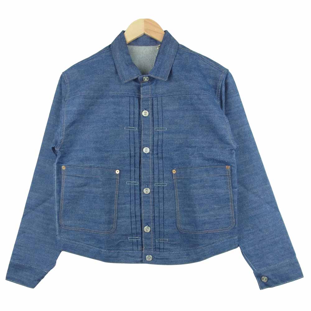 Levi's リーバイス 61866-0010 LVC ヴィンテージ クロージング 1880s 復刻 Triple Pleat Blouse トリプル プリーツ デニム シャツ ジャケット インディゴブルー系 38【美品】【中古】