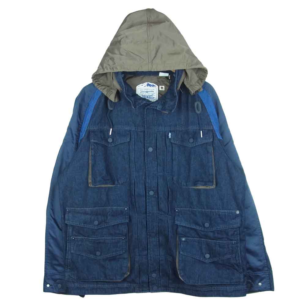 WHITE MOUNTAINEERING ホワイトマウンテニアリング 17884-0003 LEVI’S made&crafted リーバイス メイドアンドクラフテッド M65 JKT パッチワーク デニム ミリタリー ジャケット インディゴブルー系 L【極上美品】【中古】