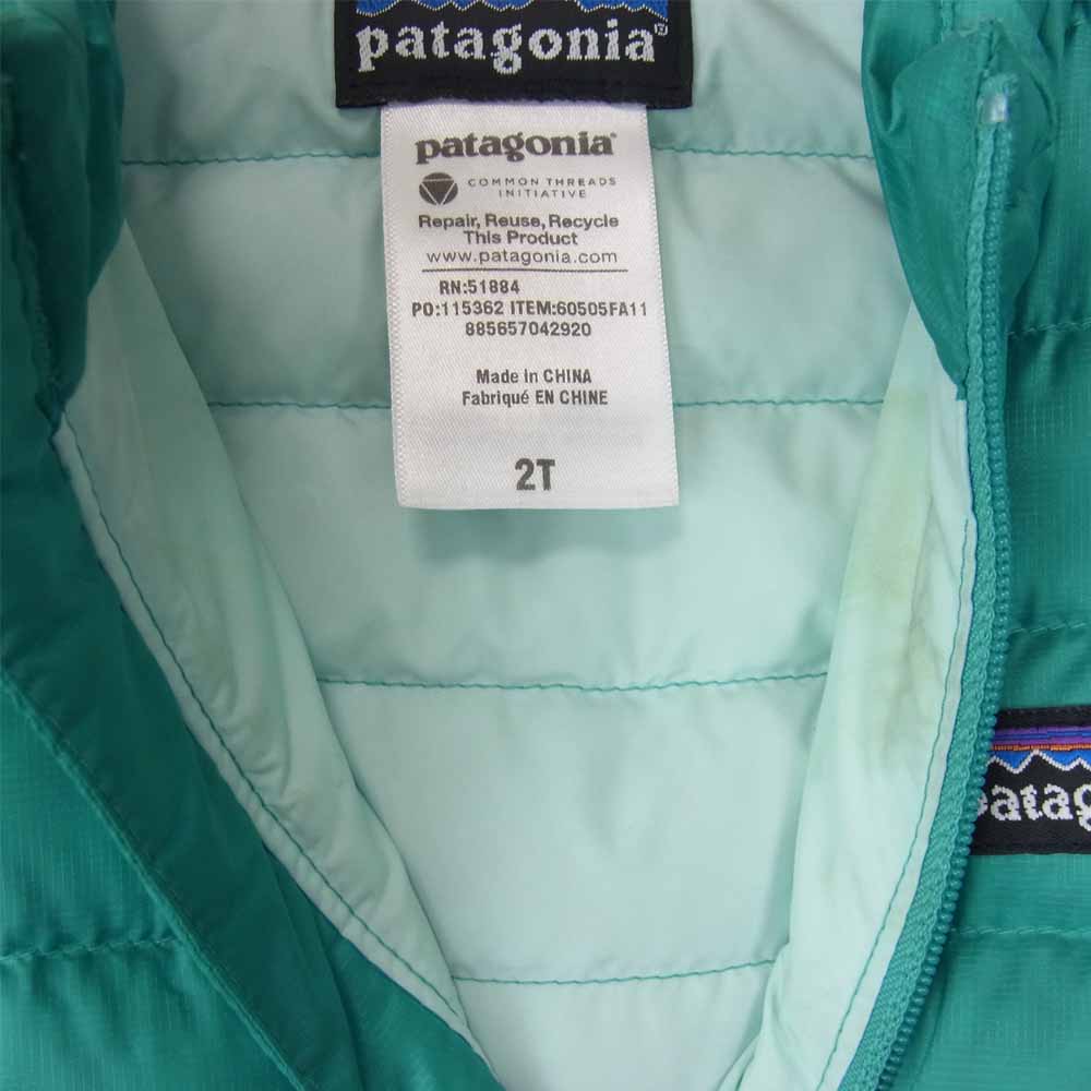 patagonia パタゴニア 60505FA11 キッズ ダウンセーターベスト グリーン系 2T【中古】