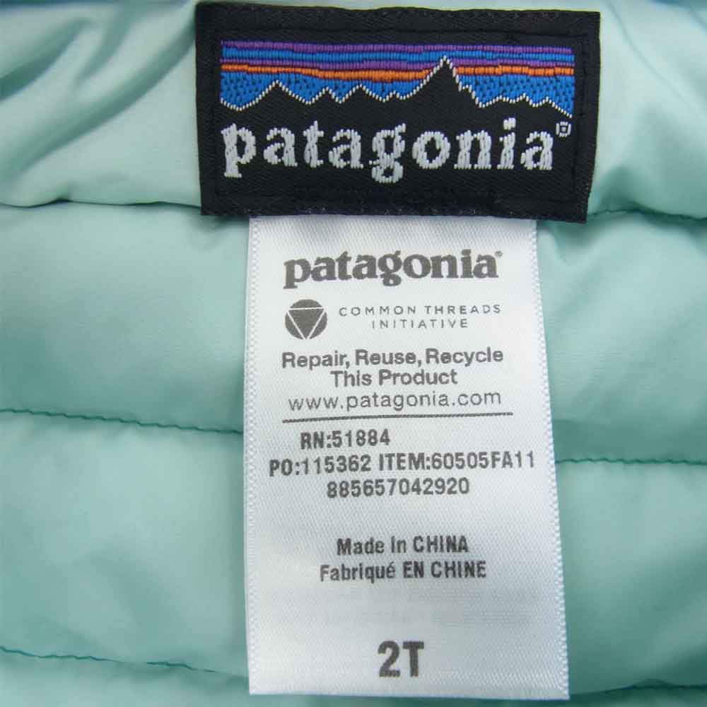 patagonia パタゴニア 60505FA11 キッズ ダウンセーターベスト グリーン系 2T【中古】