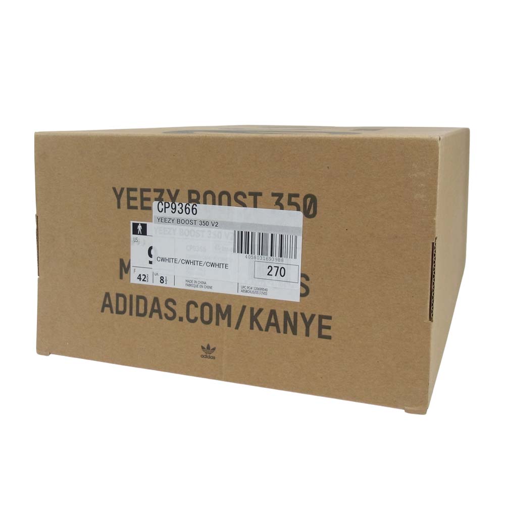 adidas アディダス CP9366 YEEZY BOOST 350 V2 CREAM WHITE イージーブースト クリーム ホワイト イスニーカー ホワイト系 27cm【新古品】【未使用】【中古】
