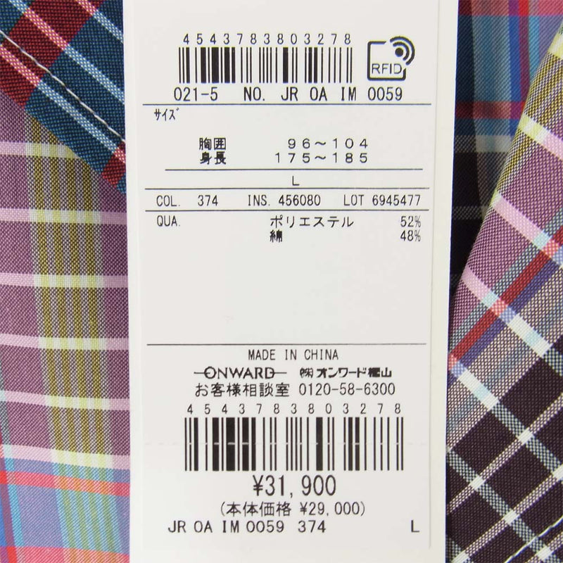 ジェイプレス T/C EASY JACKET PLAID イージー シャツ ジャケット マルチカラー系 L【新古品】【未使用】【中古】