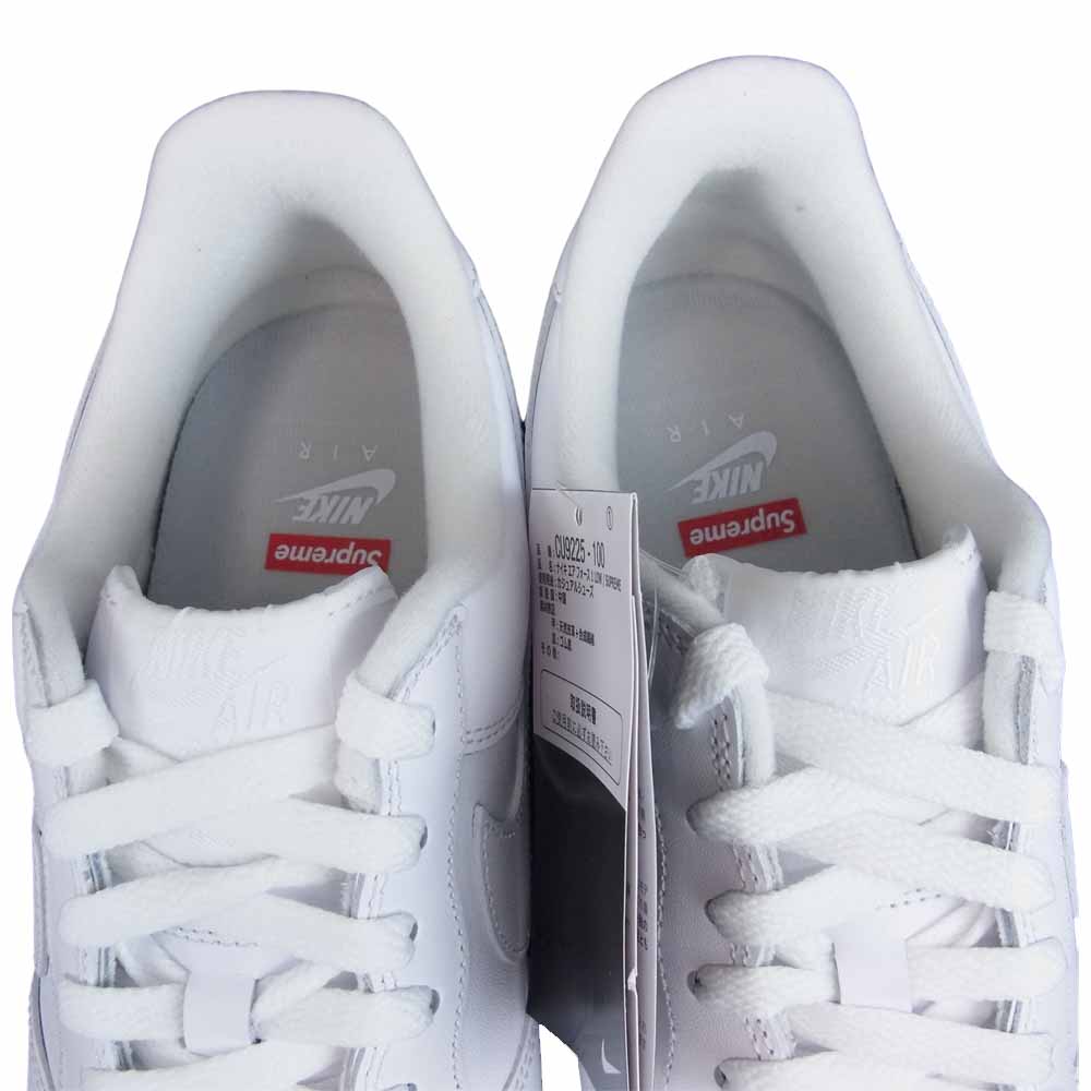 Supreme シュプリーム CU9225-100 × NIKE ナイキ AIR FORCE 1 Low エアフォース ワン ロー 27.5cm ホワイト系 27.5㎝【新古品】【未使用】【中古】