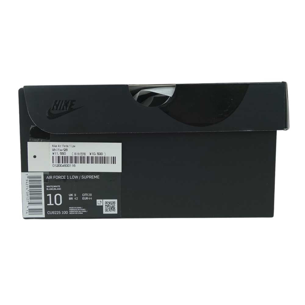 Supreme シュプリーム CU9225-100 × NIKE ナイキ AIR FORCE 1 Low エアフォース ワン ロー ホワイト系 28cm【新古品】【未使用】【中古】