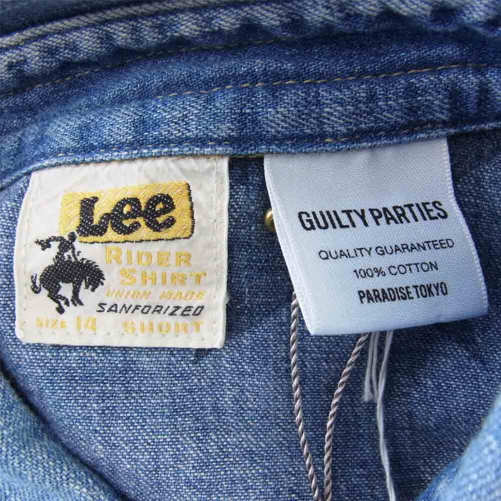 WACKO MARIA ワコマリア WMS-LE01 LEE リー 50'S RIDER SHIRT TYPE-1 ライダー デニム ウエスタン シャツ インディゴブルー系 S【新古品】【未使用】【中古】