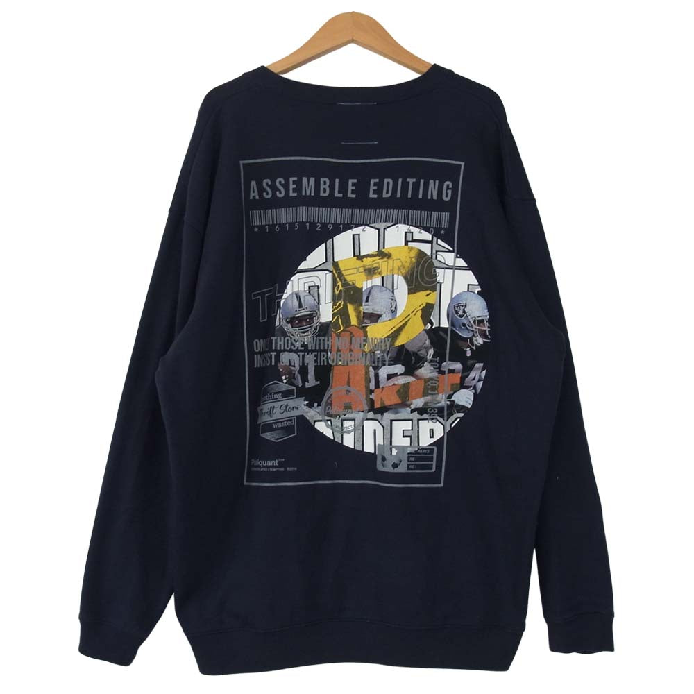 ポリクアント ロゴ プリント クルーネック スウェット ネイビー系 3【中古】