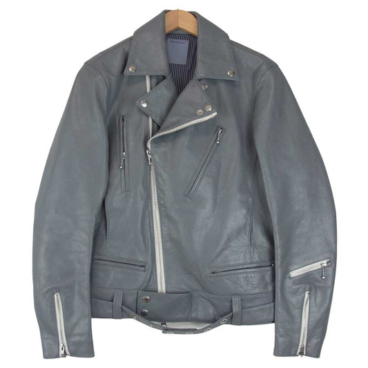 ポリクアント 1602007 カウレザー ダブル ライダース ジャケット グレー系 2【中古】