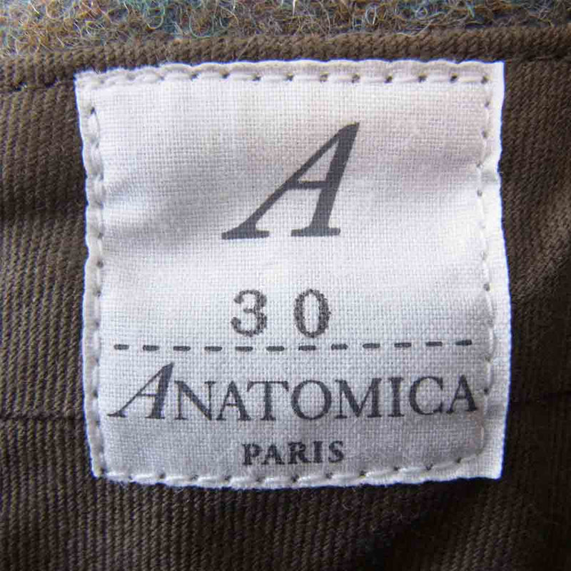 ANATOMICA アナトミカ 530-482-02 ATC STAY PRESS PTS LOVAT ウール スラックス パンツ ブラウン系 グリーン系 30【極上美品】【中古】