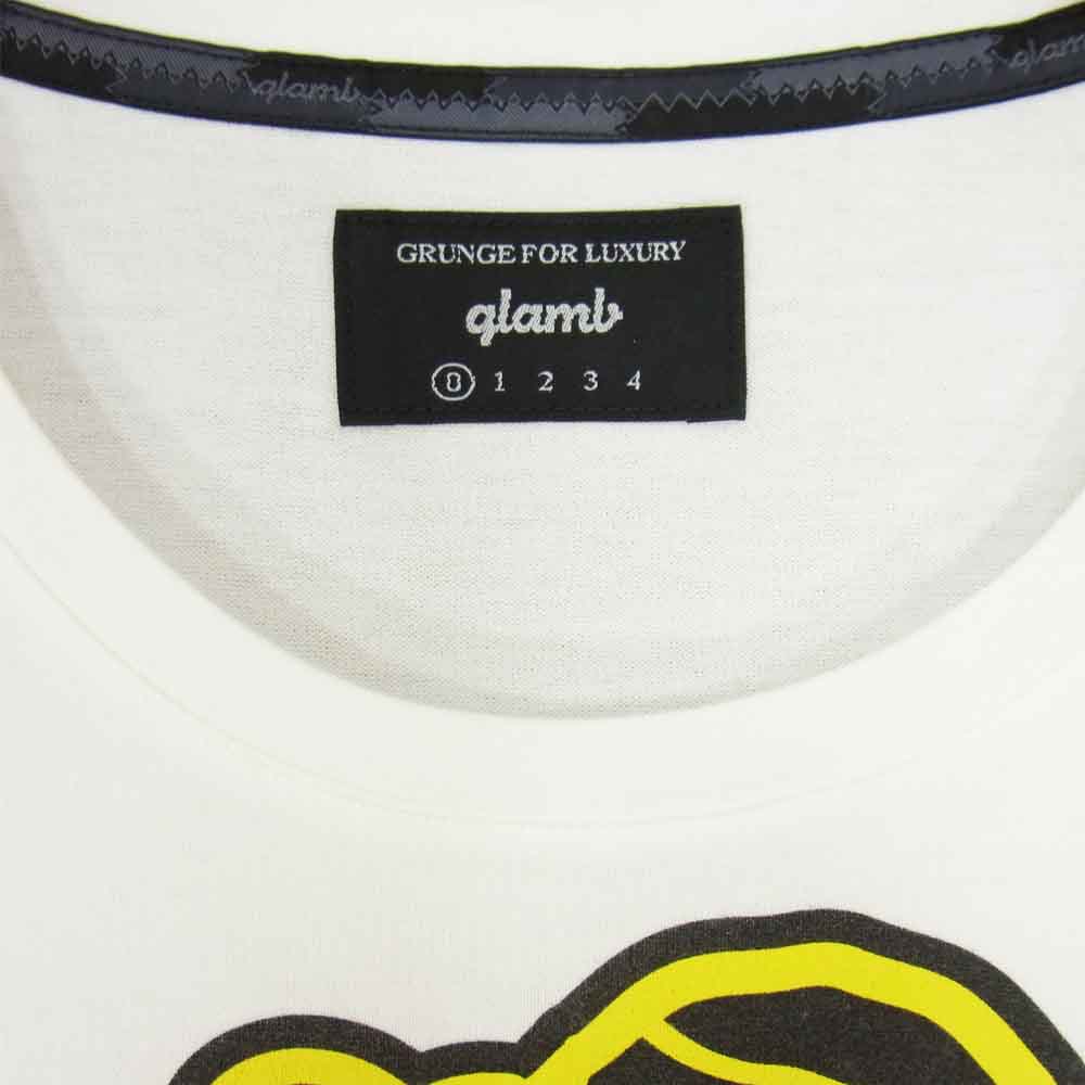 グラム × ちぃたん フロント プリント Tシャツ 0 ホワイト系【新古品】【未使用】【中古】