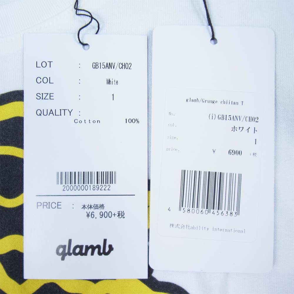 グラム × ちぃたん フロント プリント Tシャツ 1 ホワイト系 1【新古品】【未使用】【中古】