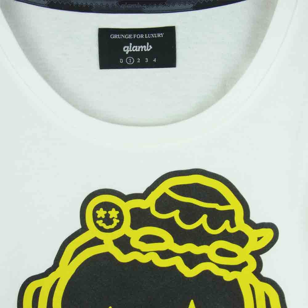 グラム × ちぃたん フロント プリント Tシャツ 1 ホワイト系 1【新古品】【未使用】【中古】