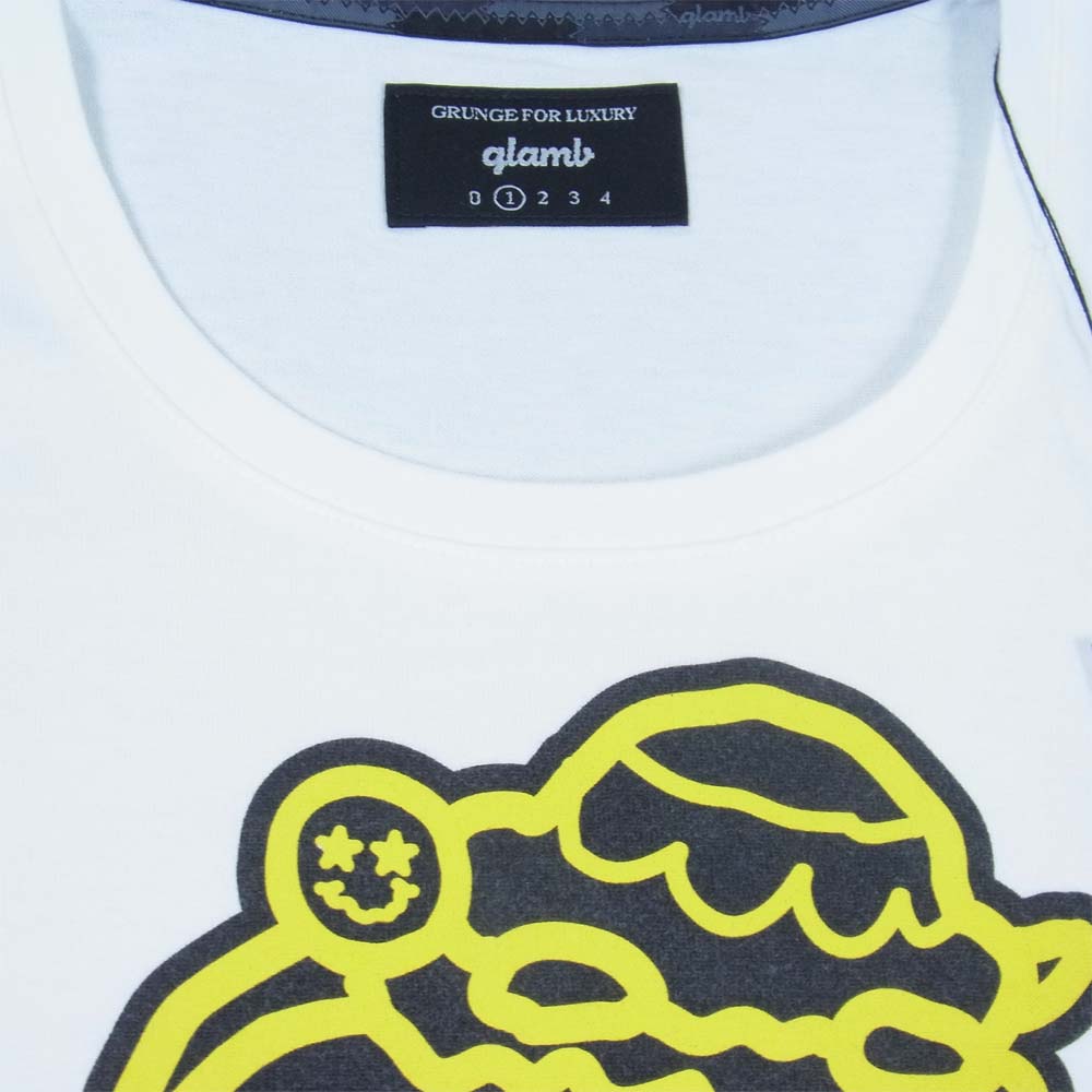 グラム × ちぃたん フロント プリント Tシャツ 1 ホワイト系 1【新古品】【未使用】【中古】