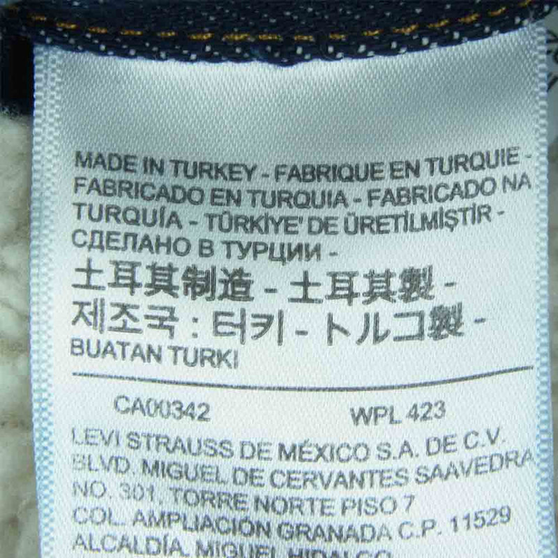 Levi's リーバイス 16977-0000 袖ウール 切替 裏ボア ショート デニム ジャケット インディゴブルー系 S【美品】【中古】