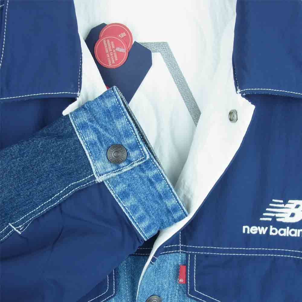 Levi's リーバイス 19855-0002 New Balance ニューバランス Reversible Mens Trucker Jacket リバーシブル トラッカー ジャケット インディゴブルー系 ホワイト系 M【極上美品】【中古】