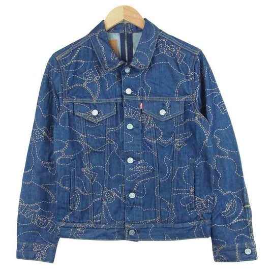 A BATHING APE アベイシングエイプ 56156-0004 LEVI'S リーバイス Type III Split Trucker Jacket トラッカー デニム ジャケット インディゴブルー系 XS【美品】【中古】