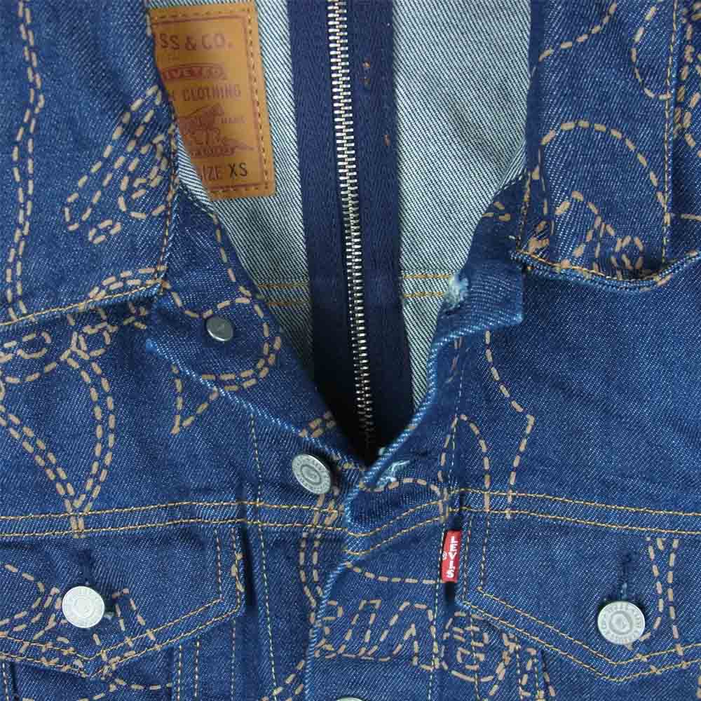 A BATHING APE アベイシングエイプ 56156-0004 LEVI'S リーバイス Type III Split Trucker Jacket トラッカー デニム ジャケット インディゴブルー系 XS【美品】【中古】