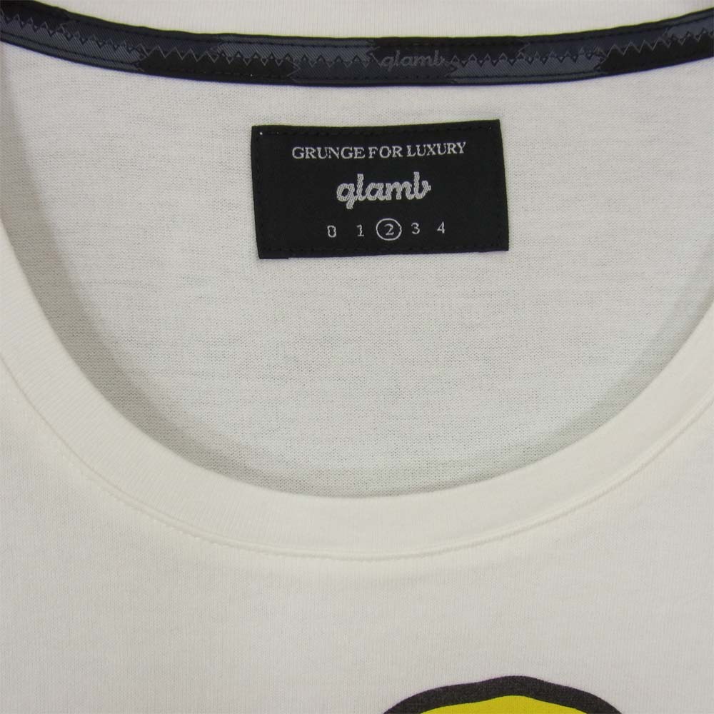 グラム × ちぃたん フロント プリント Tシャツ 2 ホワイト系 ２【新古品】【未使用】【中古】