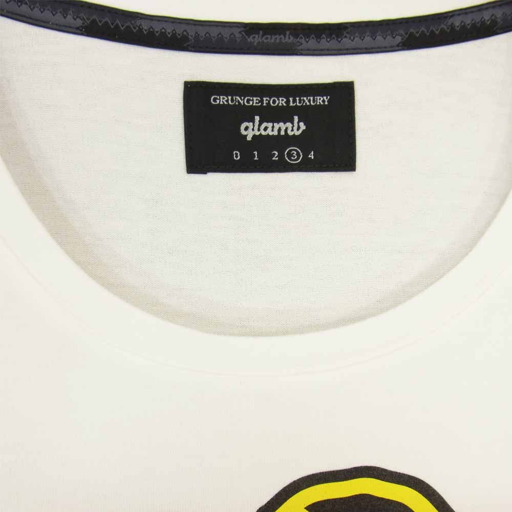 グラム × ちぃたん フロント プリント Tシャツ 3 ホワイト系 3【新古品】【未使用】【中古】