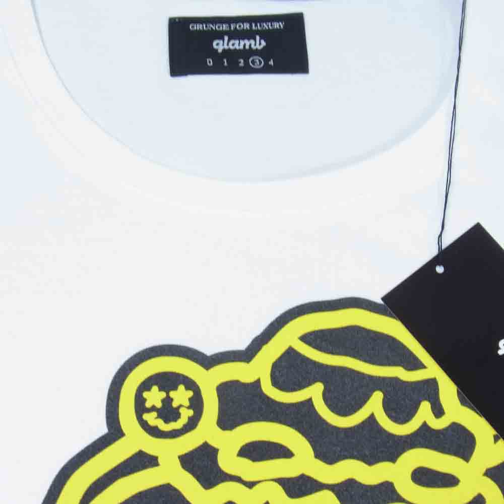 グラム × ちぃたん フロント プリント Tシャツ 3 ホワイト系 3【新古品】【未使用】【中古】